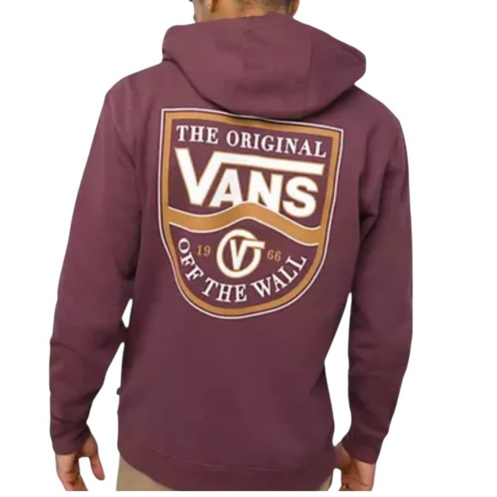Vans Off the Wall Hoodie Graphic Maroon Burgundy Sz S